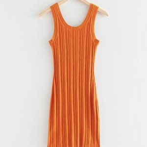 & Other Stories Small Burnt Orange Ribbed Tank Dress